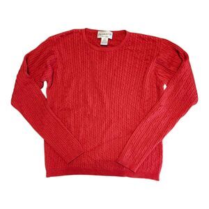 Vintage Pendleton Merino Wool Cable Knit Sweater Womans L Holiday Preppy